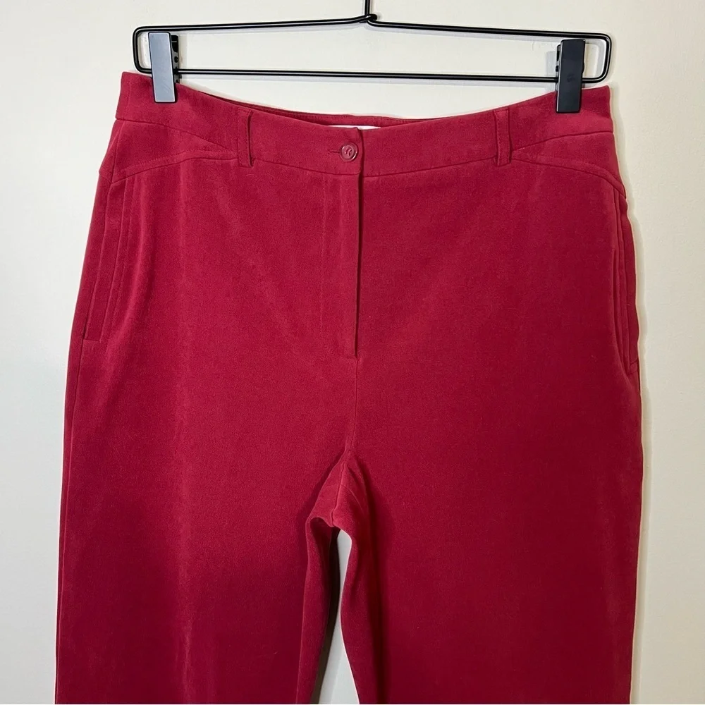 Talbots Petites Stretch Burgundy Faux Suede Straight Leg Pants size 10!